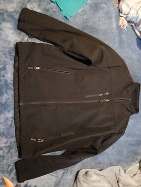 Women's Lightweight Black Zip Jacket with Stand Collar